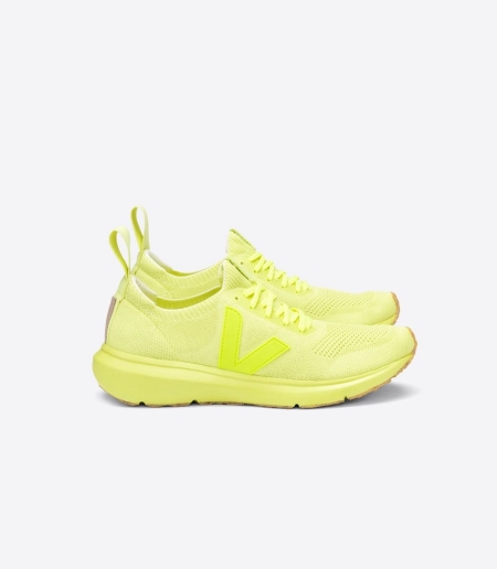 Men Veja X Rick Owens V-Knit Full Vegan Shoes Running Shoes Yellow ireland IE-3470SR